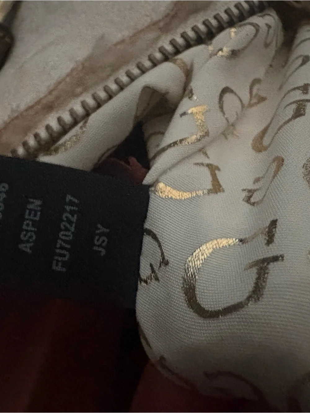 Guess Cream Satchel with Gold-Tone Accents